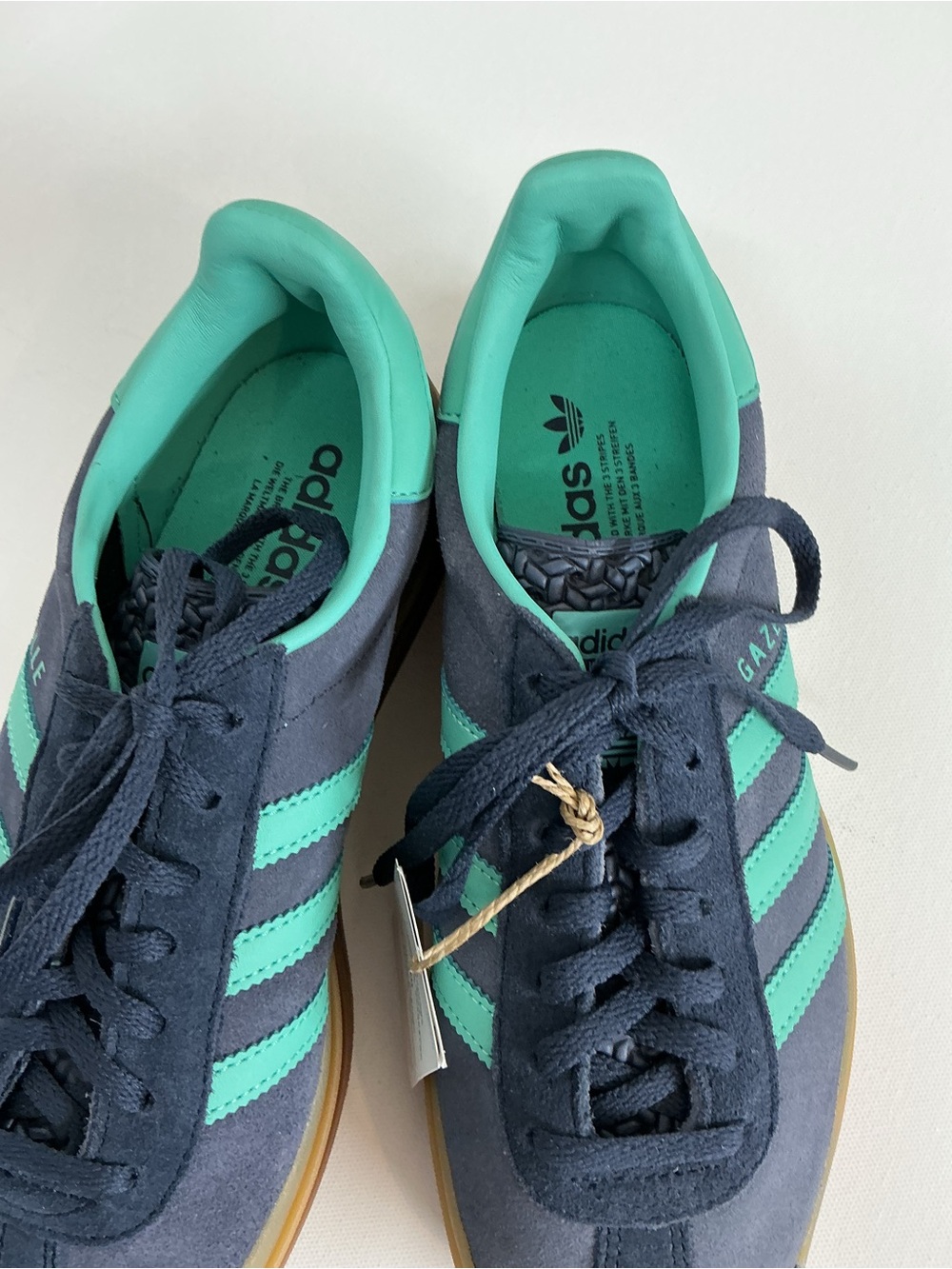 adidas Gazelle Women’s Navy and Teal Platform Sneakers - Picture 4 of 8